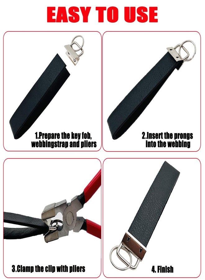 MEILLYOCEAN Key Fob Hardware Set, 50 Pieces, 1 Inch, with Installation Pliers Tool, for Wristlet Keychain, Key Lanyard and Key Chain Making Hardware Supplies - Image 5